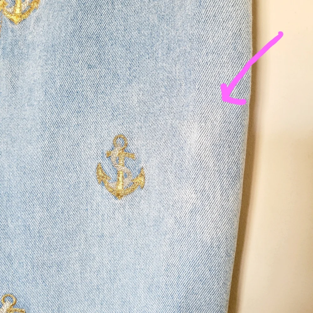 Vintage 90's La Costa Spa‎ Embroidered Anchor Mom Tapered Jeans